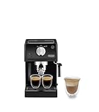 De'Longhi ECP 31.21 – Espresso Siebträgermaschine, Espressomaschine mit AluminiumFinish, inkl. manueller Milchschaumdüse, mit Heißwasserfunktion, für ESE Pads geeignet, 1,1 l Wassertank, schwarz