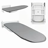 Bügelbrett Wandmontage Klappbar, 180° Drehbar Platzsparende Bügelbretter, Kompakte Wandhalterung Faltbare Bügelbrett für kleine Räume, mit Hitzebeständigem Bezug