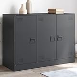 WRJENFSC Sideboard Anthrazit 99x39x73 cm Stahl Barschrank Badezimmerschrank Küchenregal Stehend Flurschrank für Flur Wohnzimmer Kaffeebar Schlafzimmer