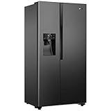 Gorenje NRS 9 EVB Side by Side Kühl-Gefrierkombination/NoFrost Plus/Inverter Kompressor/Wasser- und Eiswürfelspender/SensoTech / 179, 3 cm/Kühlteil 371 l/Gefrierteil 185 l/schwarz