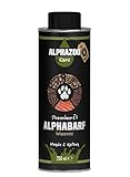 alphazoo Premium Barf-Öl 250ml, Naturprodukt zum Barfen für Hunde und Katzen, AlphaBARF Barf-Complete Futteröl mit Lachsöl, Hanföl, Omega 3-6-9 Fettsäuren, Barf-Zusatz, Glänzendes Fell & Gesunde Haut