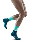 CEP - THE RUN COMPRESSION SOCKS MID CUT für Damen | Mittellange Laufsocken in ocean/petrol mit Kompression | Regenerierende Kompressionsstrümpfe für Frauen | Gr. III | M