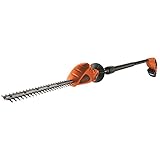 Black+Decker Akku-Stabheckenschere (18V 2,0Ah Li-Ion, 43 cm Schwertlänge, 12 mm Schnittbreite, 3,5 m Reichweite um 180° in 5-Positionen verstellbarer Kopf) GTC1843L20