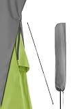 4smile Sonnenschirm Schutzhülle, Anthrazit - Funktionelle Sonnenschirmhülle mit Reißverschluss, Stab - Strapazierfähige Schirmhülle, Schutzhülle Sonnenschirm bis Ø 3 m, Polyester Schirmabdeckung
