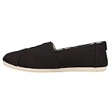 TOMS Damen Alpargata aus recycelter Baumwolle Flache Slipper, Schwarz Weiß, 40 EU