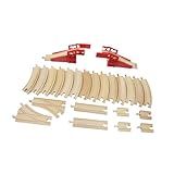 perfeclan Eisenbahnschienen aus Holz, Holzspielzeug für Kinder, Lernspielzeug, 24-teiliges Problemlösungs-Eisenbahnzubehör für 2–4 Jahre