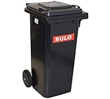 Sulo 120 Liter Müllbehälter Mülltonne Abfalltonne | Grau | Für alle DIN-Kammschüttungen |Made in DE|Extra Starker Kunststoff | Vollgummiräder | Leicht zu Reinigen | UV-Fest