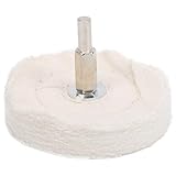 Uadme Weißes Tuch-Polierrad, Flache Baumwoll-Spiegeloberflächen-Schleifwerkzeuge mit Griff (Flache Ausführung 75 mm)