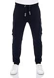 riverso Herren Jogginghose RIVLoris Hose Cargohose Sporthose Cargo Sweatpants Trainingshose Pants Jogger Herrenhose Taschen Regular Schwarz M, Größe:M, Farbe:Black