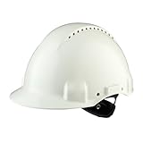 3M Peltor Schutzhelm G3000, G30NUW, mit 3M Uvicator Sensor, ABS, mit Schweißband und Ratschensystem, belüftet, weiß, 1 Packung