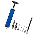 JUJUFREE Sports Sphere Pumpen, Luftpumpen, Handpumpe mit Nadel, Düse und Verlängerungsschlauch für Fußball, Fußball, Volleyball