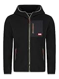 riverso Herren Kapuzenjacke RIVHenning Regular Fit Hoodie Jacke Reißverschluss Fleece Jacke Sweatjacke Kapuzenjacke Kapuze Fleecejacke Schwarz XL, Größe:XL, Farbe:Black