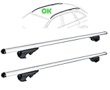 Rebeca Shop Universal-Dachträger für Auto, 135 cm, mit bereits montierten Längsstangen, Schloss mit Schlüssel, kompatibel mit Qubo – LS43 registriertes Design