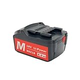 18 V 3,0 Ah/6,0 Ah/9,0 Ah Lithium-Ionen-Akku, Ersatz, kompatibel mit den Akku-Werkzeugen BSZ18, 625592000, 625591000, Winkelschleifer-/Schraubenschlüssel-/Bohrermodellen von Metabo(18V 6.0Ah Battery 1