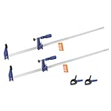 VEVOR Stangenklemmen Holzbearbeitung 2 Stk. 914 mm Öffnung, feststellbare F-Klemme mit 272 kg Belastungsgrenze, 63,5 mm Tiefe, Gusseisen & Kohlenstoffstahl, einfach zu bedienen, Metallbearbeitung