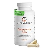 Beta Glucan - Beta Glucan Kapseln hochdosiert 500mg pro Tag (90 vegane Kapseln) - für das Immunsystem - hohe Bioverfügbarkeit mit Vitamin C + Zink - laborgeprüft, ohne Zusätze & Gluten - vitaworld