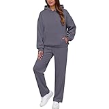 Generisch Jogginganzug Damen Set Trainingsanzug Zweiteiler Kapuzenpullover and Jogginghose Einfarbig Sportanzug Hausanzug Warme Freizeitanzug Kleidungsset für Frühling Autumn Winter (GY2, M)