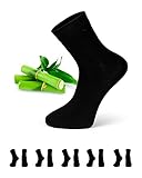 Basic Treasure 5 Paar Bambus Socken Herren, Schwarz - Premium Bambus Business Strümpfe - Anti schweiß Socken - Antibakterielle Socken - Socken gegen Schweißfüße