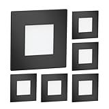 ledscom.de 6 Stück LED Treppenlicht/Wandeinbauleuchte FEX für innen und außen, eckig, schwarz, 85 x 85mm, warmweiß