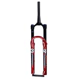 DHNCBGFZ 26/27.5' MTB Federgabel 140mm Federweg 1 1/8 Gerades/konisches Gabelschaft Manuell Luftfederung Mountainbike Gabel QR 9mm(Red Black Tapered,27.5in)