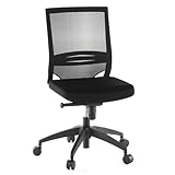 hjh OFFICE 657210 Profi Bürostuhl Porto ECO Stoff/Netz Schwarz Drehstuhl ergonomisch ohne Armlehnen, Lordosenstütze verstellbar