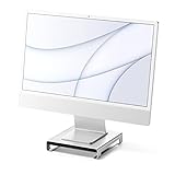 SATECHI Typ-C Aluminium Monitor Stand Hub, mit USB-C Datenport, USB 3.0, Micro/SD-Kartensteckplätzen & 3,5 mm Kopfhöreranschluss, für Apple Studio Display, iMac M1, iMac, iMac Pro (Silber)