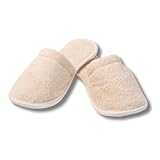 Eco Bath London Natürliche Frottee-Hausschuhe, luxuriös, 100% Bio-Baumwolle, ultraweich, maschinenwaschbar, Hausschuhe für Bad und Zuhause, Größe L (42-42)