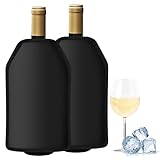 Gimars Weinkühler Manschette Kühlmanschette Sektflasche Flaschenkühler Hülle unterwegs Weinmanschette Weinflaschenkühler für Wein, Sekt, Champagner, Flaschen 2 Stück (Schwarz)