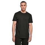 Build Your Brand Herren T-Shirt Basic Round Neck, Basic Männer T-Shirt mit Rundhalsausschnitt, Baumwolle, Regular Fit, Black, L