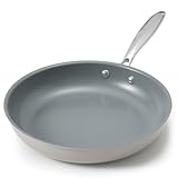 BLAZANT Bratpfanne Induktion 28 cm, Antihaft Pfanne 28 cm, Molekular gebondeter Induktionsboden, Keramikpfanne für alle Herdarten (inklusive Induktion), Backofenfest, mit Gussstahlgriff, Grau