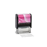 Personalisierter Stempel stempelfritz schwarz-rosa/Adressstempel mit Individuellem Wunschtext inkl. Stempelkissen zum Gestalten - 38x14mm / 4 Zeilen (Gr1)