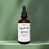 100ML Lugolsche Lösung 5 % I Originalrezeptur nach Dr. Lugol I Jod-Kaliumiodid-Lösung – Vegan & tierversuchsfrei I Braunglasflasche mit Glas-Pipette I Laborqualität – 100 ml