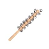 Klingelstab,30 Zentimeter Musikalische Schüttelrassel Als Percussion Instrument - Holzgriff Handrasseln Mit Schellen - Für Vorschulklassen, Kindergarten, Spiel Und Frühkindliche