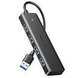 UGREEN 4-Port USB 3.0 Hub USB Verteiler 5Gbps USB Mehrfachstecker USB Splitter für MacBook, iMac, Surface, Dell, Thinkpad, USB Stick, Mobile HDD, Desktop PC und mehr (15cm)