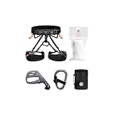 Mammut Ophir 4 Slide Climbing Package | Klettersteigset, Mit Klettergurt, Karabiner, Sicherungsgerät, Chalk Bag und Chalk Balls, Ausrüstung zum Klettern, Absturzsicherung | Black, M-XL