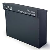 SafePost 925 Zaunbriefkasten anthrazit - personalisierbar, wetterfest, Entnahme hinten - Durchwurf, RAL 7016, für Zaun & Gartentor