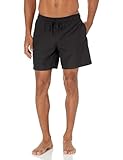 Amazon Essentials Herren-Badehose, 17,8 cm, schnelltrocknend, Schwarz, Größe L