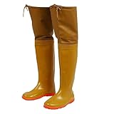 Watstiefel 60 cm hohe PVC-Angelstiefel, Männer und Frauen, die über Knie und Gesäß waten, geeignet for Füße zwischen 22 und 27,5 cm (Color : Brown, Size : 37 EU)