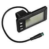 GD01 LCD-Display für E-Bikes, 5-poliger wasserdichter Stecker, Multi-Spannung 24V/36V/48V, inklusive Geschwindigkeitsanzeige und Distanzverfolgung