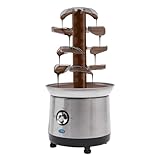 YUNRUX Schokoladenbrunnen 4 Etagen Schmelzen Schokofondue 1.2L kapazität 38-45℃ Elektrische Schokobrunnen Blatt-Turm-Form Schokoladenfontäne mit Edelstahl Förderschnecke für Perfekten Schokoladenflu
