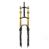 5JJJLOOOPP MTBDH Bike Vorderradgabel 2627.5 29 Zoll, Gerades Rohr Downhill Doppelschulter Fahrrad Federgabel Air Ultraleicht Fahrrad Stoßdämpfer (27 Zoll)
