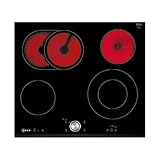 NEFF T16FTN1L0, N 70, Elektrokochfeld, autarkes Glaskeramik-Kochfeld 60 cm breit, Made in Germany, TwistPad, Powerstufe, Bräterzone, Rahmenlos aufliegend, Schwarz