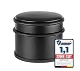 KIRNER Premium Türstopper schwarz matt - elegant & modern - 1,1 kg schwerer Design Türstopper Boden schwarz matt mit Gummiring zum Schutz der Türen - Türstopper Boden schwer, Türstopper hoch