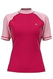 HDTIYUYP UV Shirt Damen Kurzarm - Wasser Schwimmen Tshirt Rashguard Frauen Badeshirt Surf Shirt Schnelltrocknende Strand Shirt Wet Top Kirsche L