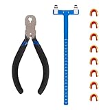 Aboiled Bogensehnen-Nockpunkt-Set mit T-Quadrat-Lineal, Nocking-Schnallenzange und 8-Teiligem Nocking-Schnallen-Set, Blau