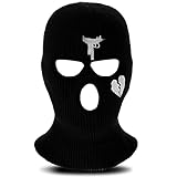 BBTO Balaclava Skimaske Gestrickte Volle Skimaske Winddichte 3 Loch Sturmhaube Männer Herren Damen