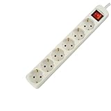 UNITEC Tischsteckdose mit Stecker Schalter, 6-Fach, 1.4 m, H05VV-F 3G1.5 mm², weiß