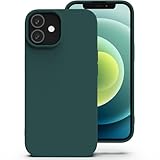 Zuvirelx Silikon Handyhülle für iPhone 12 Mini Hülle, Weiches Griff, Dünne, Minimalistisch, Stoßfest, rutschfest, Taschenpassend - Tiefgrün