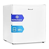 Smad Mini Kühlschrank 45L, Kühlschrank Klein, 230V, mit Umkehrbarer Tür, Temperaturregelung 0–10 °C, Minibar für Schlafzimmer, Büro, Hotel, Wohnzimmer, Weiß