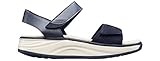 JOYA Flores Dark Blue - Damen Sandalen aus Premium-Leder und glitzerndem Veloursleder - 40